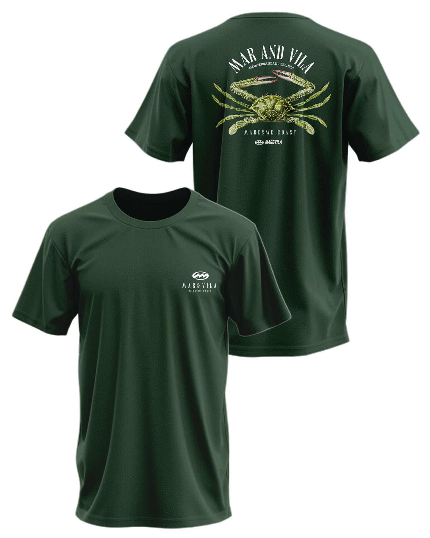 Camiseta Mar&Vila Hombre Logo Cangrejo Verde · Surf Maresme