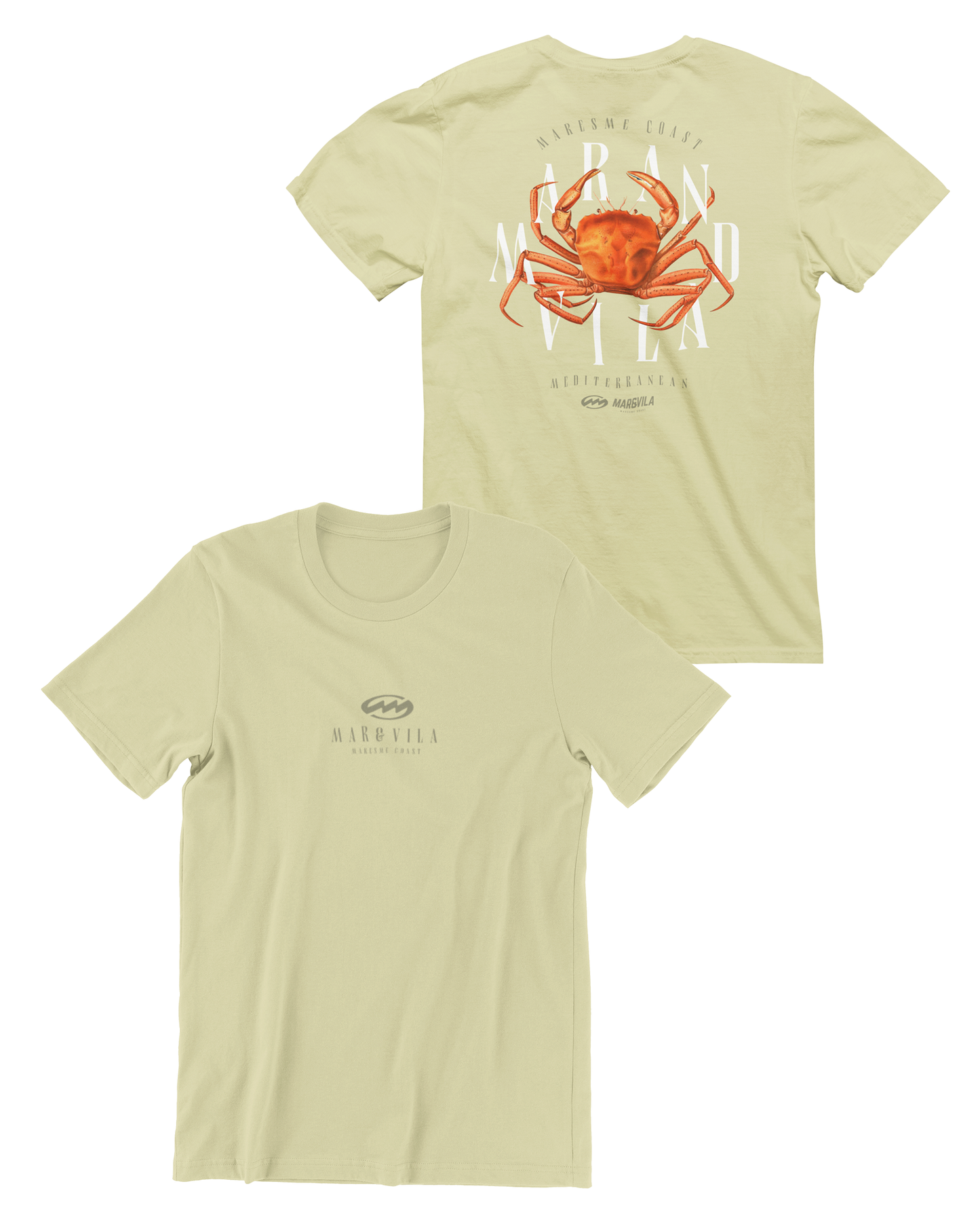 Camiseta cangrejo mediterráneo hombre soft lime – Mar&Vila costa catalana