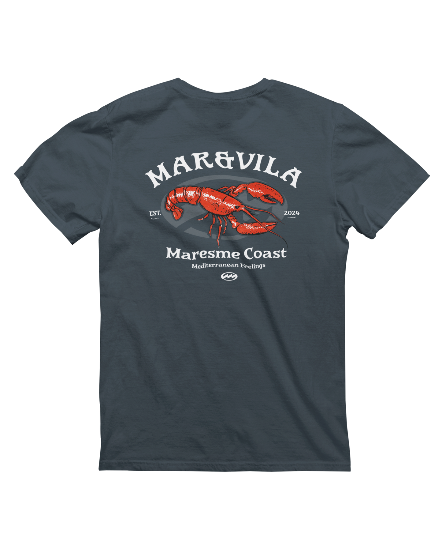 Camiseta langosta hombre color azul marino– estilo costero Maresme
