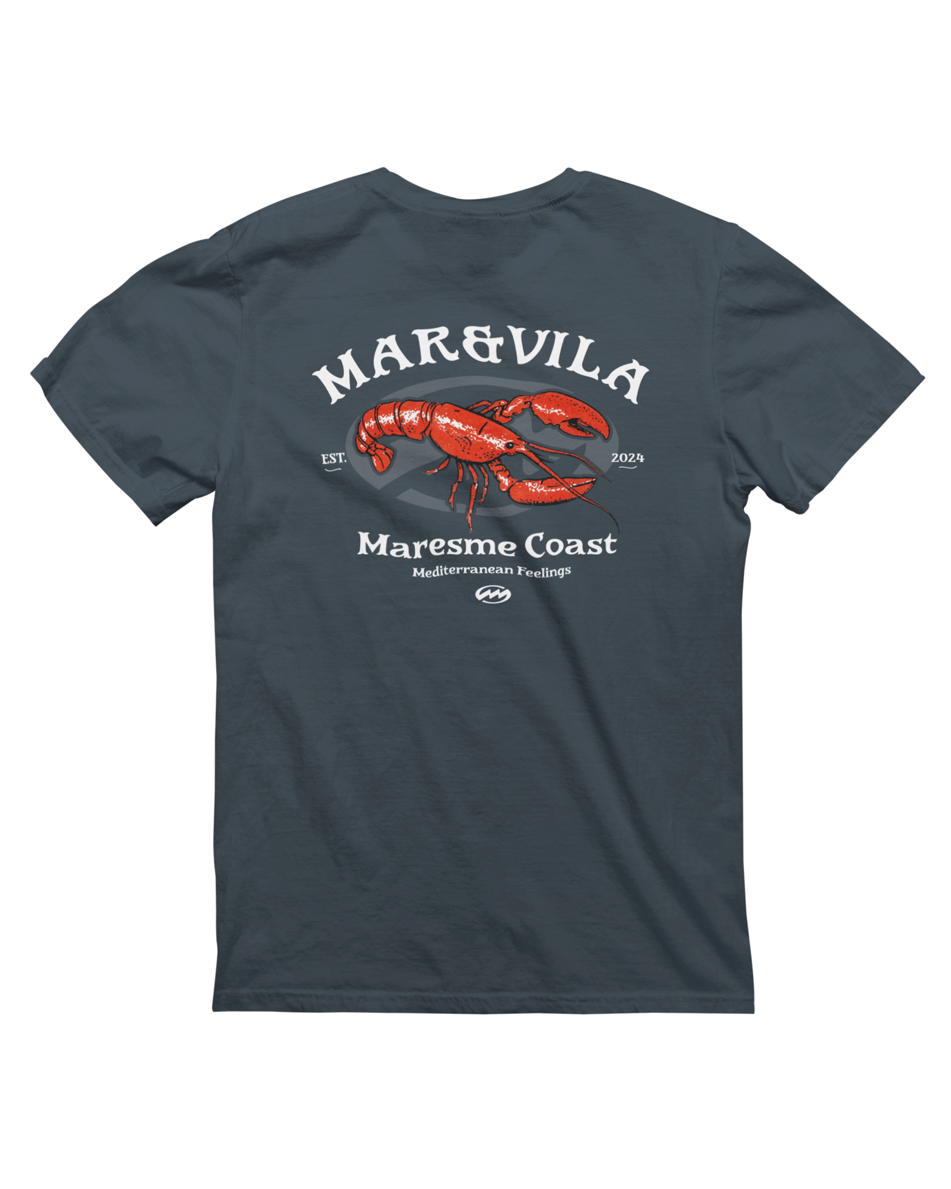 Camiseta langosta hombre color azul marino– estilo costero Maresme