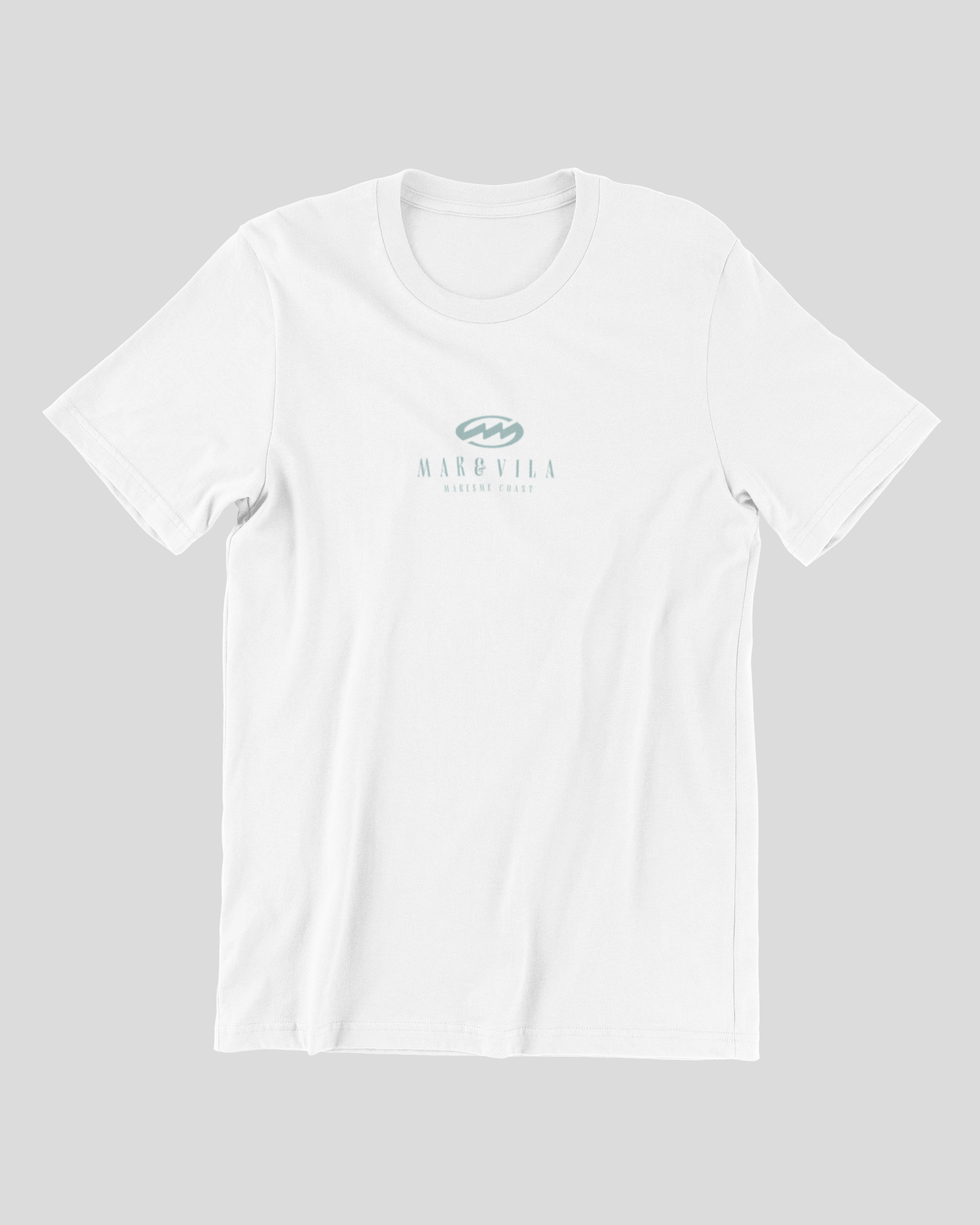 Camiseta Cranc Mediterrani hombre blanca delantera logo – Mar&Vila Maresme