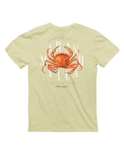 Camiseta cangrejo mediterráneo hombre soft lime trasera – Mar&Vila costa catalana
