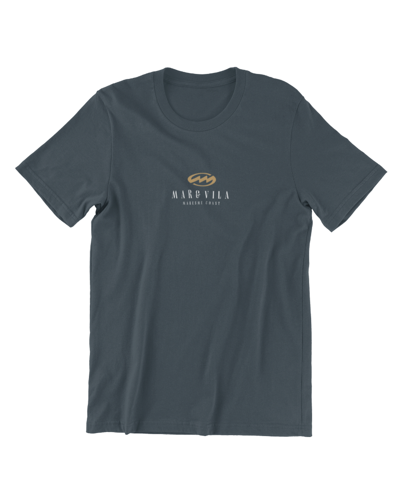 Camiseta Cranc Mediterrani hombre azul oscuro delantera – Mar&Vila Maresme Coast