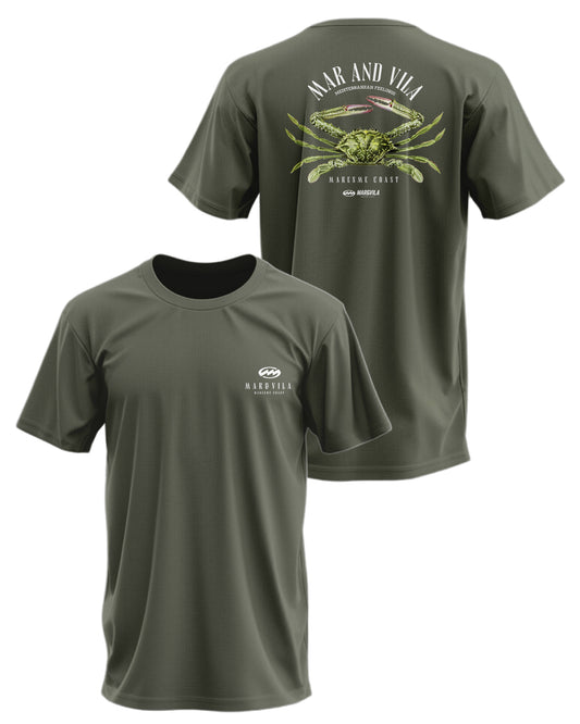 Camiseta Mar&Vila Hombre Logo Cangrejo Verde · Surf Maresme